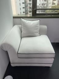 White single seat fabric sofa image 1