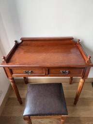 Antique table and stool image 2