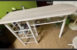 Bar table with two folding chairs image 2