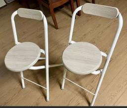 Bar table with two folding chairs image 3