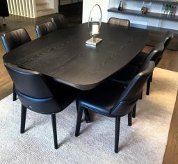 Dining table with 8 dining chairs image 1