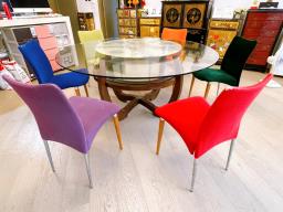 Dining Table with Lazy Susan  6 Chairs image 1