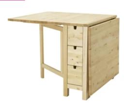 Dinner table with shelves and 2 sections image 1