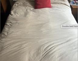 Double bed frame and side board image 1