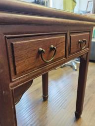 Extendable Yellow rosewood dining table image 2