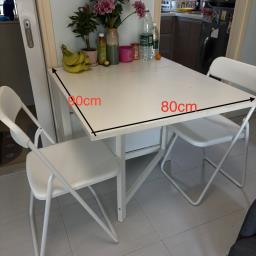Foldable table and two chairs for sale image 2