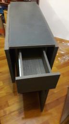 Foldable table with wheels and drawers image 1