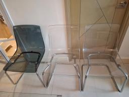 Glass Dining Tables  3 Clear Chairs image 3