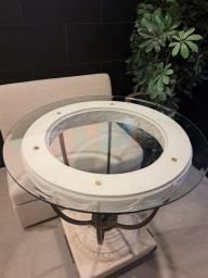 Glass Top Table Plaster of Paris Materia image 2