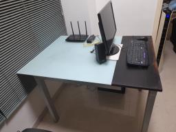Good Condition Glass Table W Extension image 1
