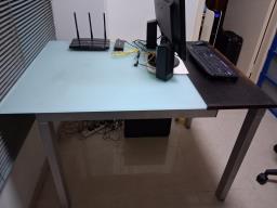 Good Condition Glass Table W Extension image 3