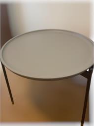 grey steel side table image 1