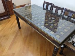 Indian antique dining table and 8 chairs image 2