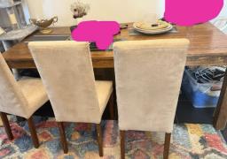 Large real wood dining table image 3
