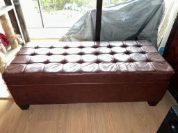 Leather bench  trunk with storage image 2