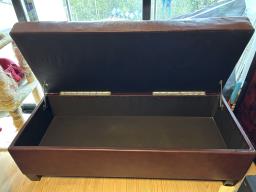 Leather bench  trunk with storage image 3