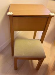 Muji Oak Wood Make-up Table with Stool image 1