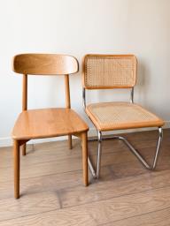 Oak Rattan Diningwork Table  2 Chairs image 3