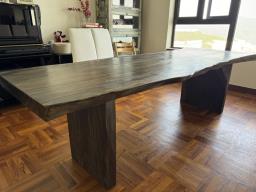 One piece tree trunk dining table image 2