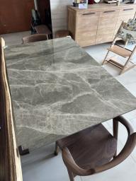 Premium marble extendable dining table image 2