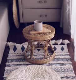 rattan round stool image 1