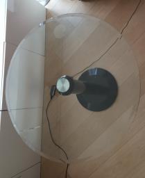 Round glass table with marble stand image 1