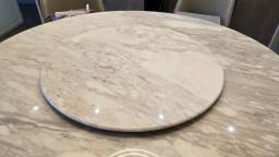 Round Marble Dining Table with Turntable image 4