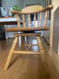 solid wood swivel chair good condition image 1