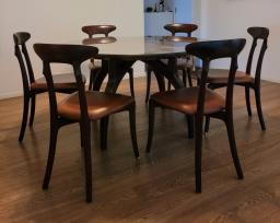 Solid Wood Table together with 6 Chairs image 1