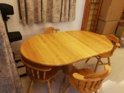 Solid wood table with 4 chairs image 1