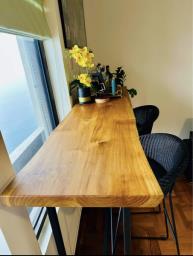 Stylish Live Edge Solid Wood Bar Table image 1