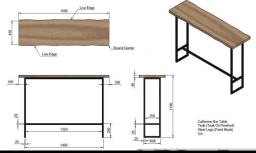 Stylish Live Edge Solid Wood Bar Table image 2
