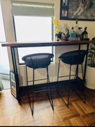 Stylish Live Edge Solid Wood Bar Table image 3