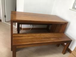 Tree dinning table and 2 benches image 2