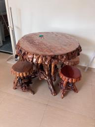 Tree Trunk Table and matching stools image 1