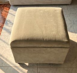 Vintage Fabric Covered Stool image 1