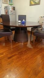 Vintage wooden round dining table image 3