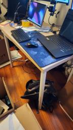 White Desk with Adjustable Height image 1