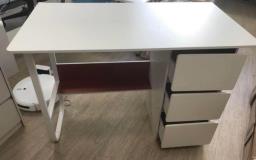 White desk with drawers good condition image 2