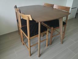 Wood dining table  4 chairs image 1