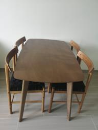 Wood dining table  4 chairs image 2