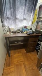 Wooden Desk with Drawers and metal legs image 1