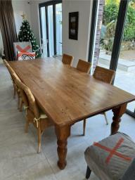 Wooden Dining table with 6 chairs image 1