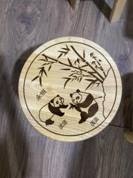 wooden low stool image 1