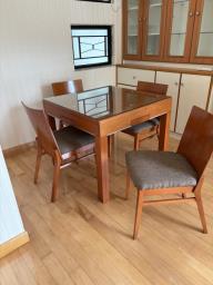 Wooden Mahjong and 4 matching chairs image 1