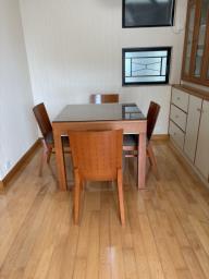 Wooden Mahjong and 4 matching chairs image 2