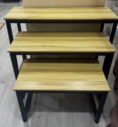 Wooden Nesting Display Tables x 3 image 1