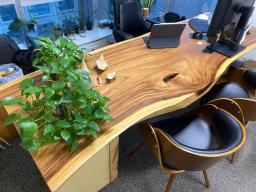 Wooden Slab Table in very good condition image 1
