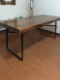 Wooden table and bench image 1