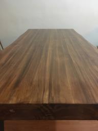 Wooden table and bench image 3
